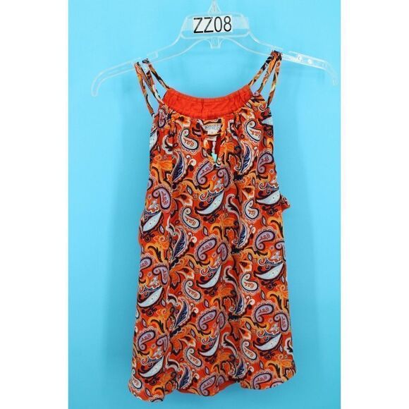 Market & Spruce Meroni Mixed Media TOP ORANGE PAISLEY SIZE MEDIUM M NWT - Picture 1 of 8